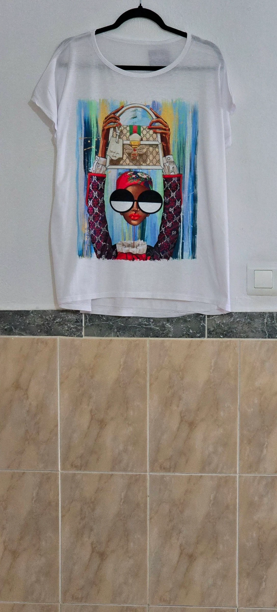 White printed plus size t-shirt – photo 5